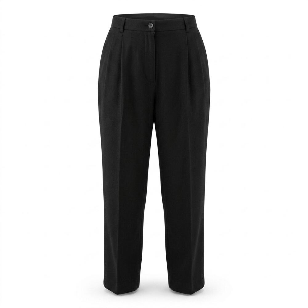 Vintage Sag Harbor 100% Wool Pleated High Waist Pants Black Women Size 12